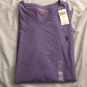 3 MENS POLO V-Neck T-Shirts (PURPLE, WHITE, BLACK)
